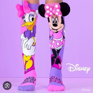 New Disney Minnie Mouse & Daisy Duck Socks Age 3-5